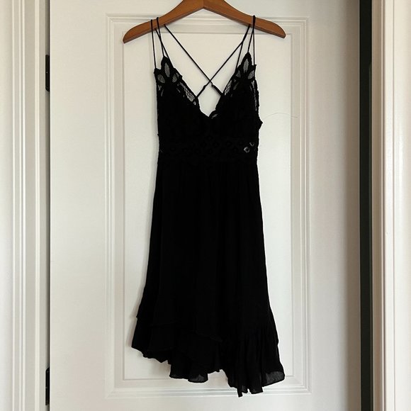 Free People One Adella Slip Dress NWT Black - Picture 4 of 8